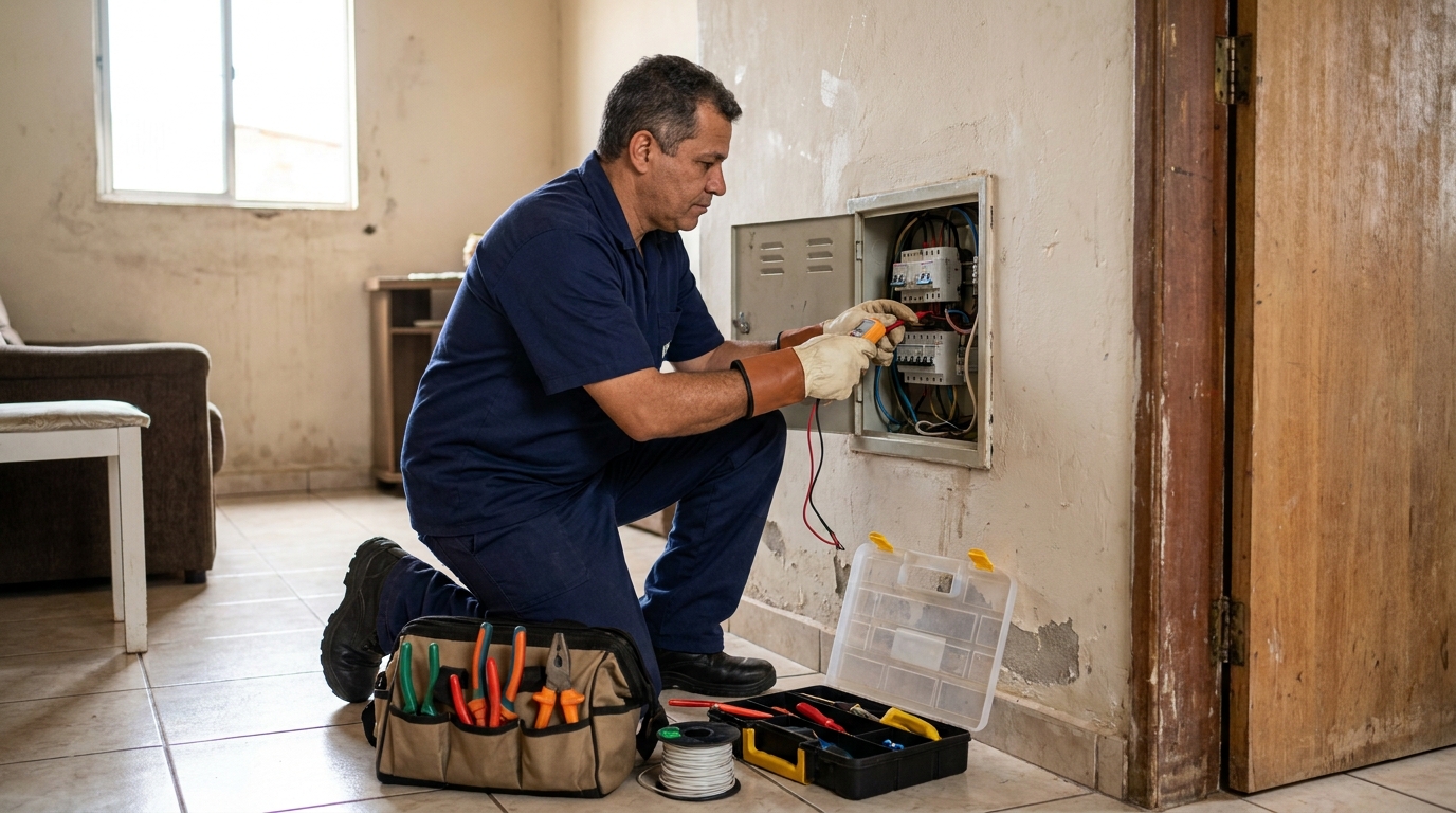 Eletricista com ferramentas em São José dos Campos‑SP