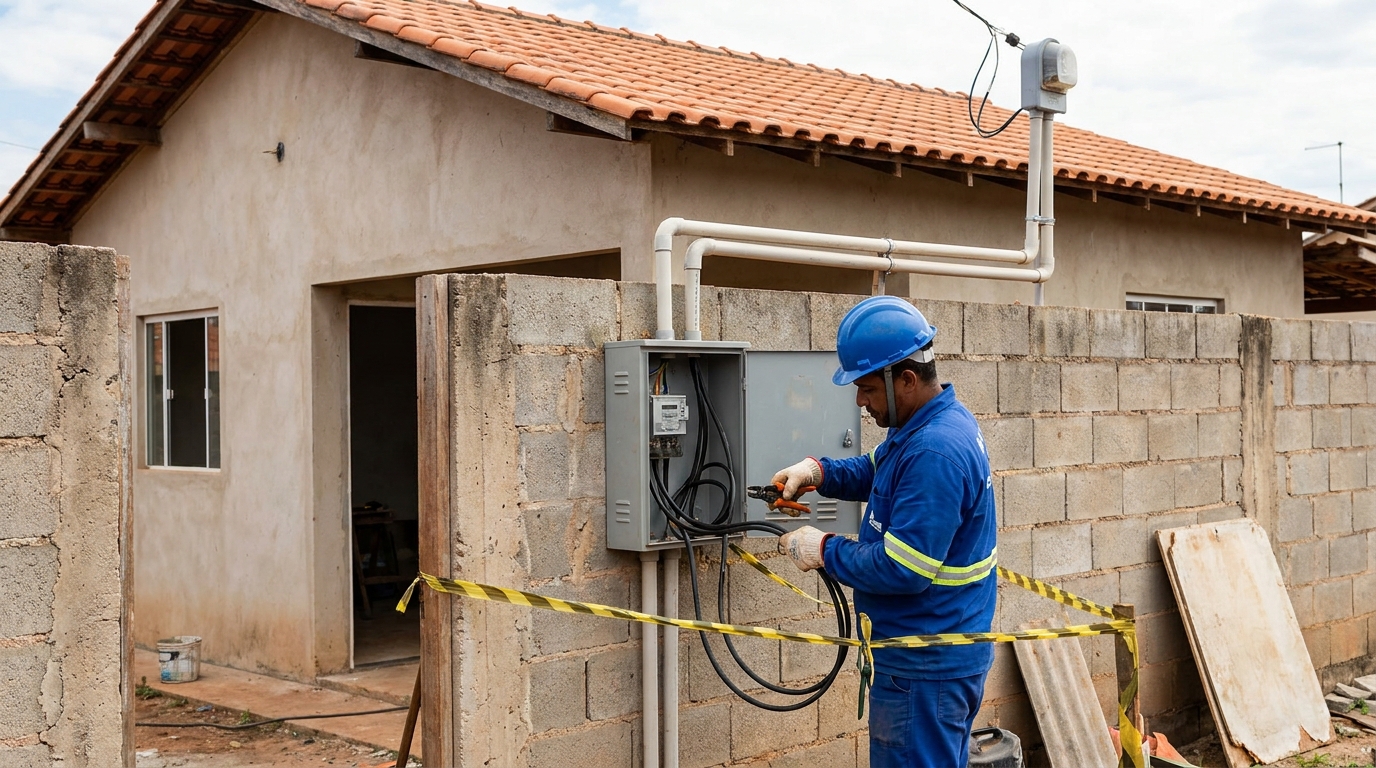 Eletricista instalando padrao de energia em São José dos Campos‑SP