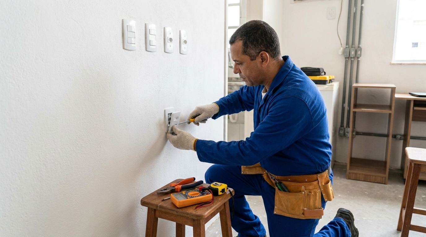 Instalacao de tomada e interruptor profissional em São José dos Campos‑SP