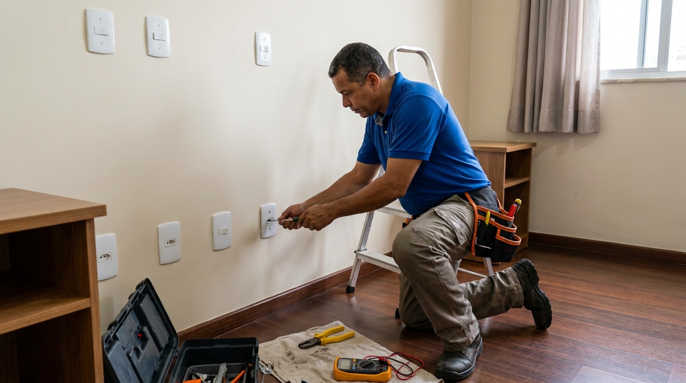 Instalacao de tomada e interruptor residencial em São José dos Campos‑SP